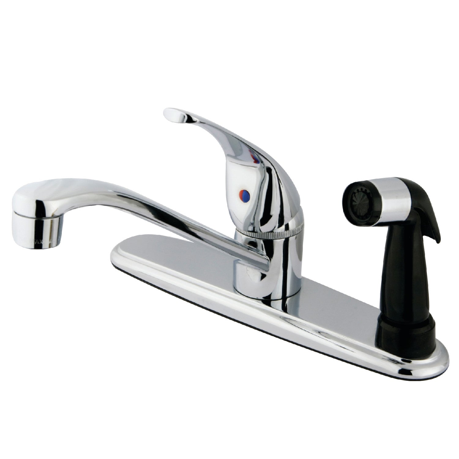 Kingston Tulare KB5730 - Chatham One-Handle 3-Hole 8" Centerset Kitchen Faucet with Side Sprayer, Polished Chrome — image 1